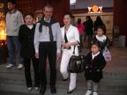 Posing with locals